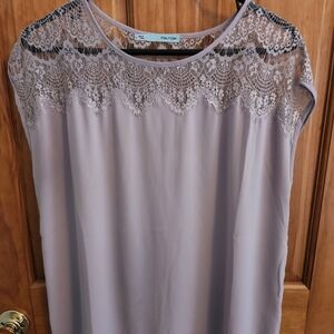 Mauve Lace Trim Blouse